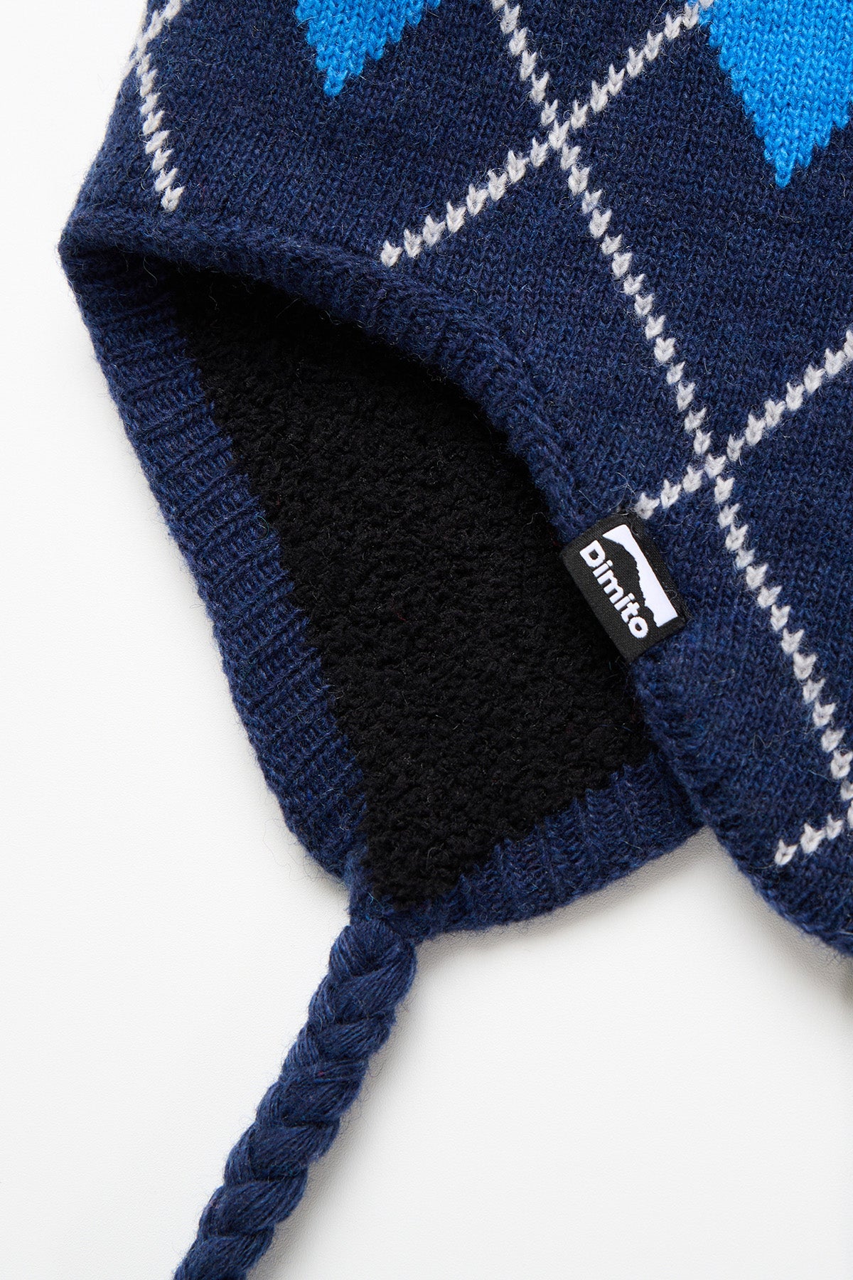 VERT ONE-SIZE BASIC ARGYLE EAR FLAP BEANIE GLACIER