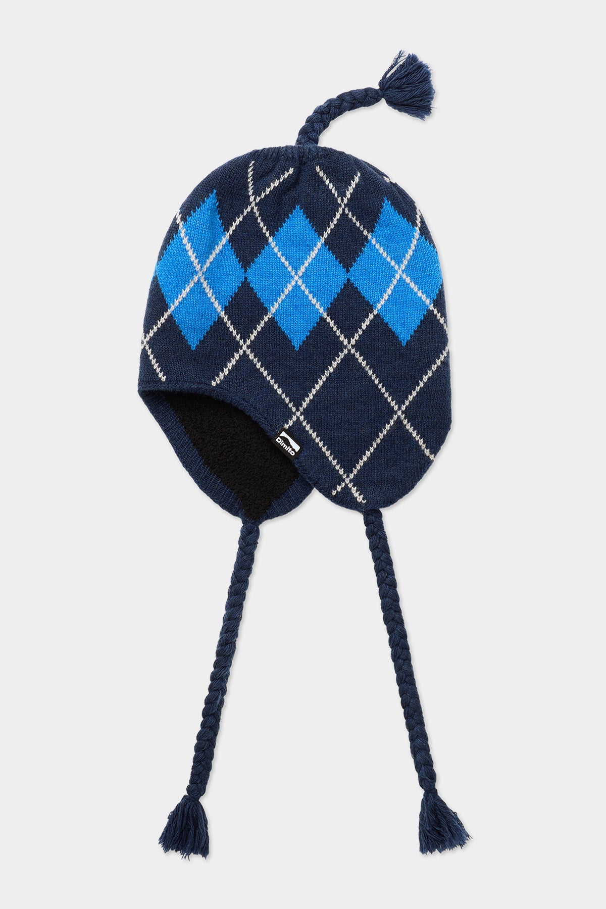 VERT ONE-SIZE BASIC ARGYLE EAR FLAP BEANIE GLACIER