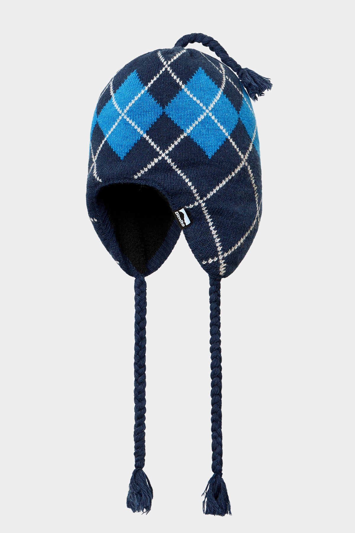 VERT ONE-SIZE BASIC ARGYLE EAR FLAP BEANIE GLACIER