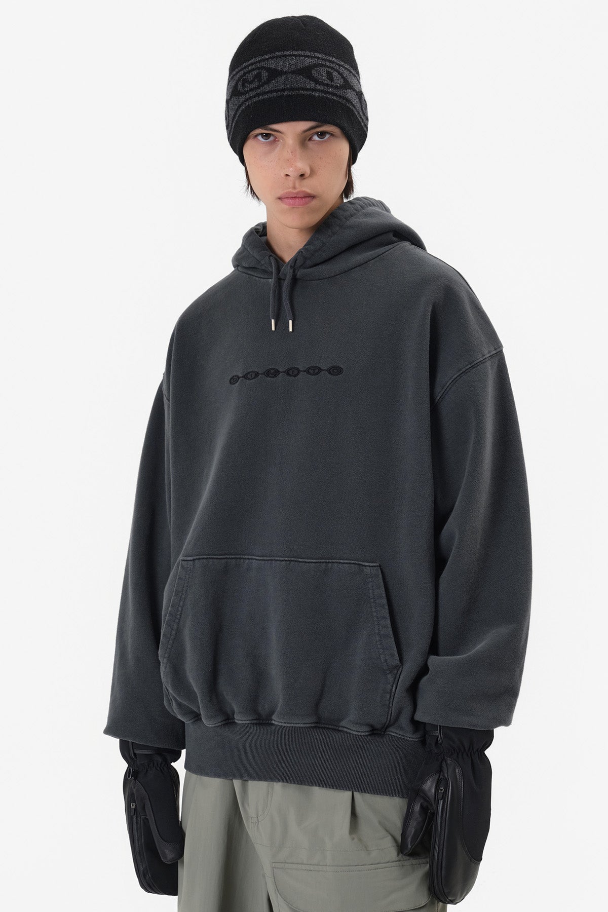 VERT ONE-SIZE BUBBLE LOGO BEANIE BLACK