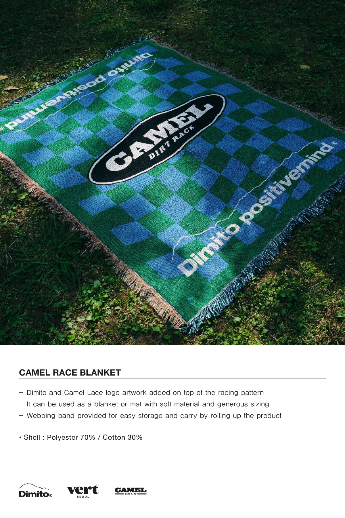 [INVITED] CAMEL RACE BLANKET CHECKER BLUE