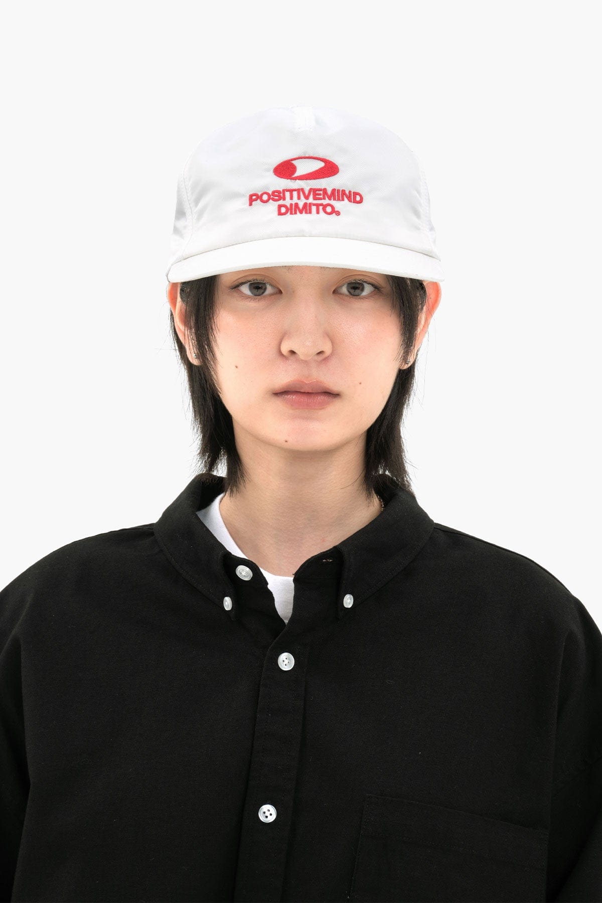 [INVITED] CIRCLE LOGO SATIN TRUCKER CAP OFF WHITE