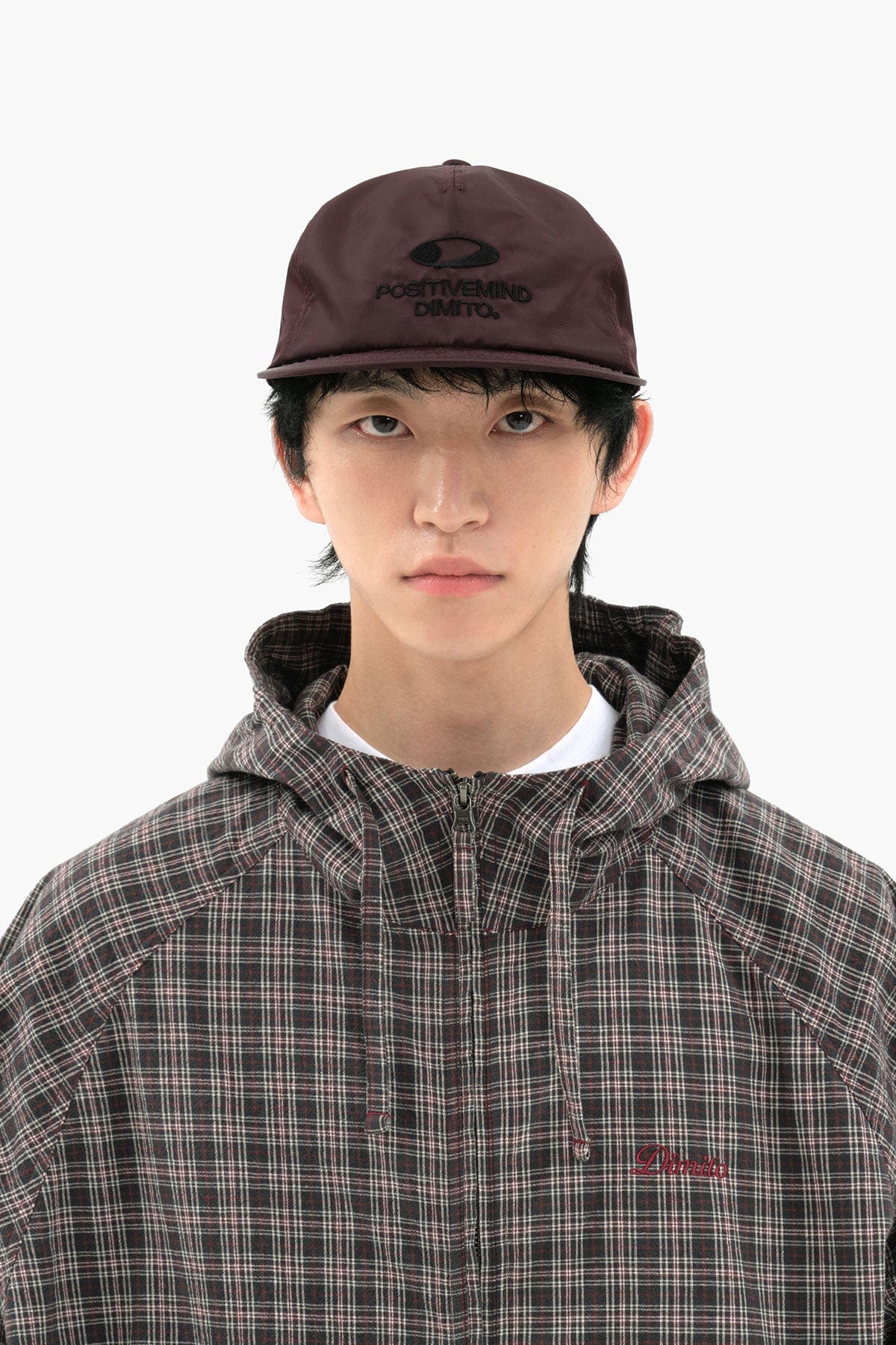 [INVITED] CIRCLE LOGO SATIN TRUCKER CAP WINE