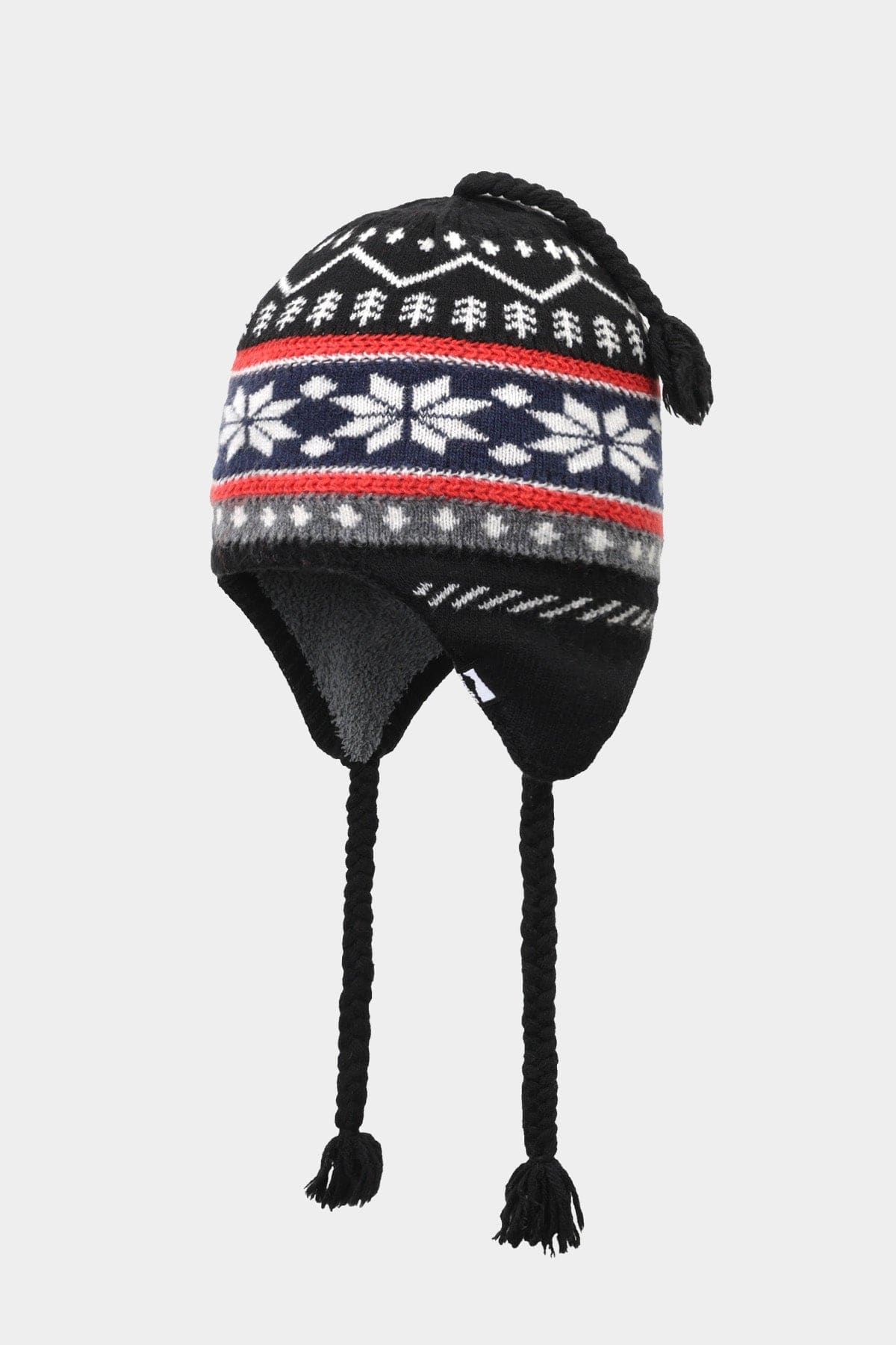 VERT ONE-SIZE CROCHET EAR FLAP BEANIE NAVY