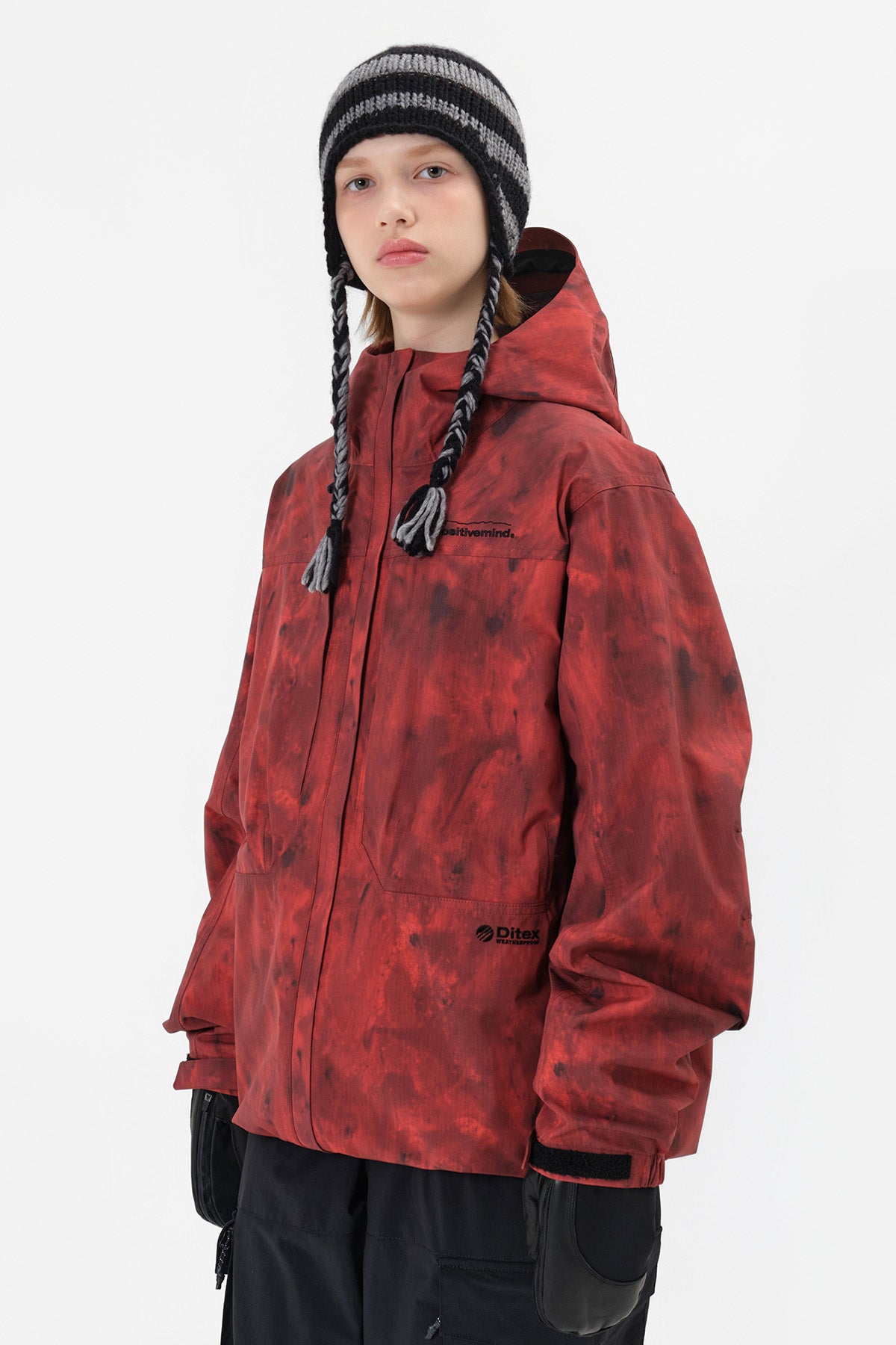 VERT ONE-SIZE CROCHET STRIPE EAR FLAP BEANIE BLACK