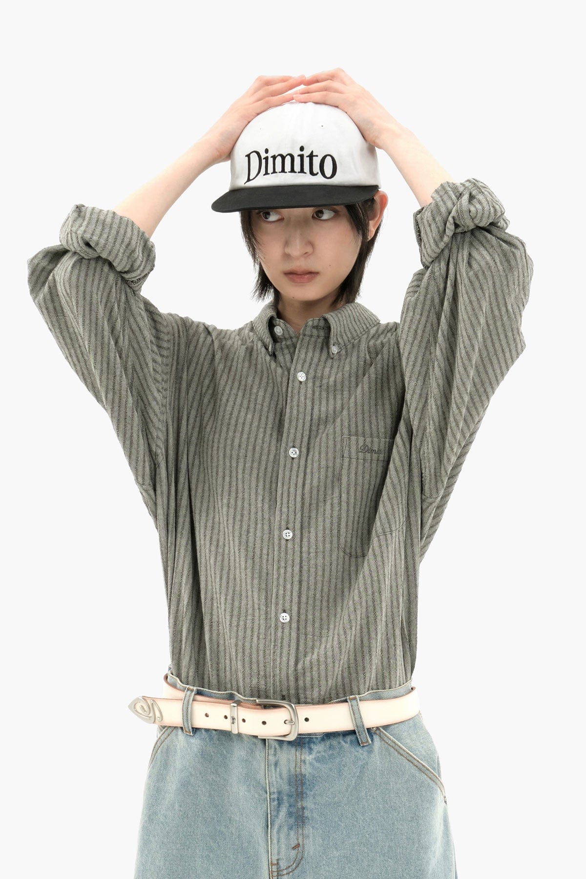 [INVITED] DMT WASHED COTTON 6PANEL CAP WASHED WHITE