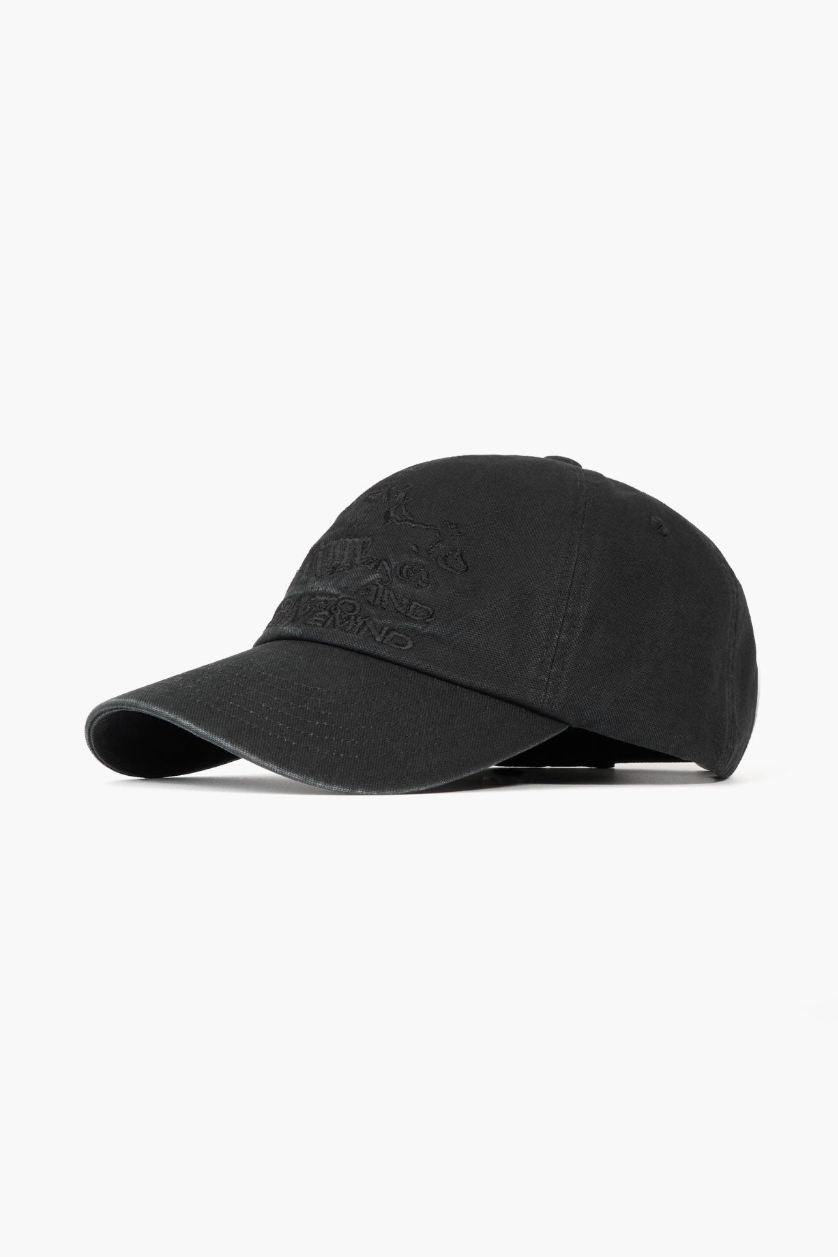 VERT ONE-SIZE HAZE COTTON 6PANEL CAP WASHED BLACK