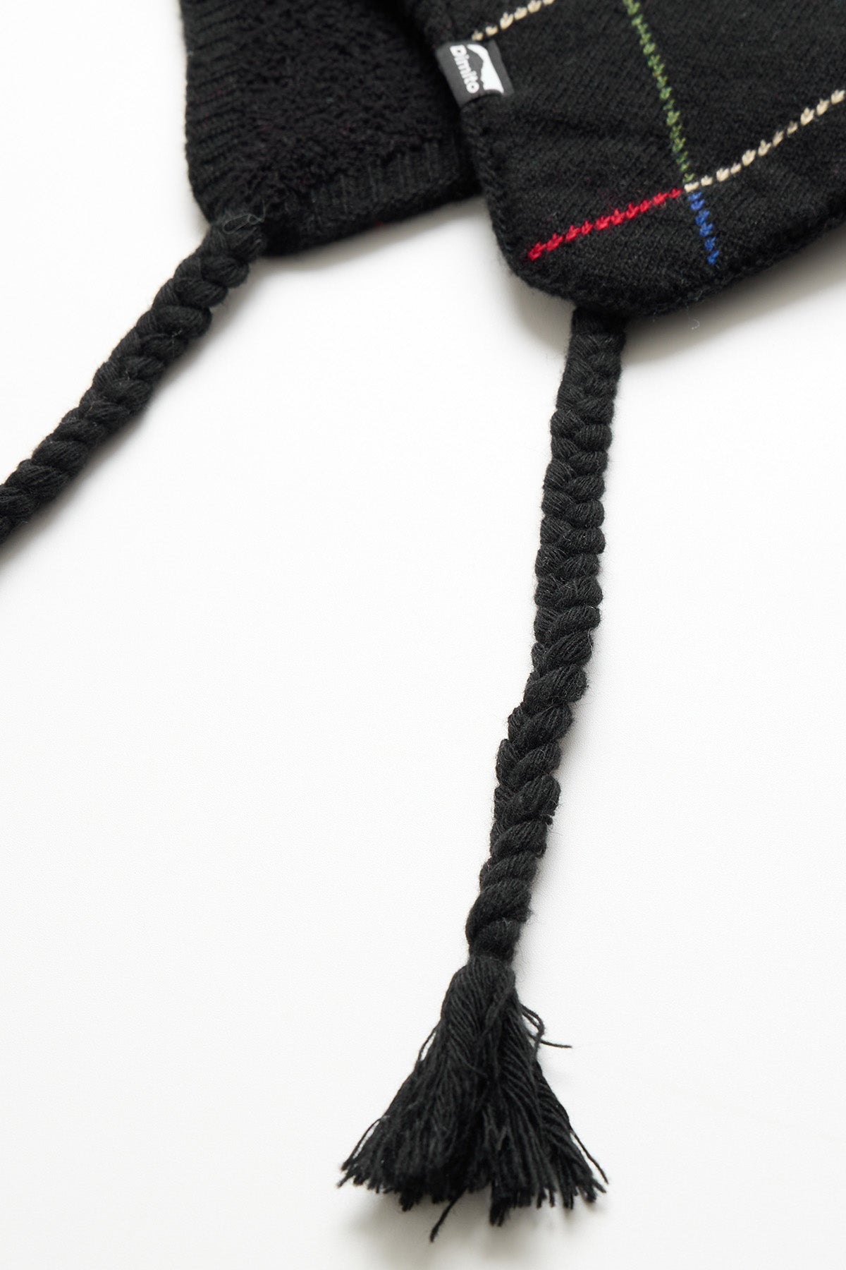 VERT ONE-SIZE LINED ARGYLE EAR FLAP BEANIE BLACK