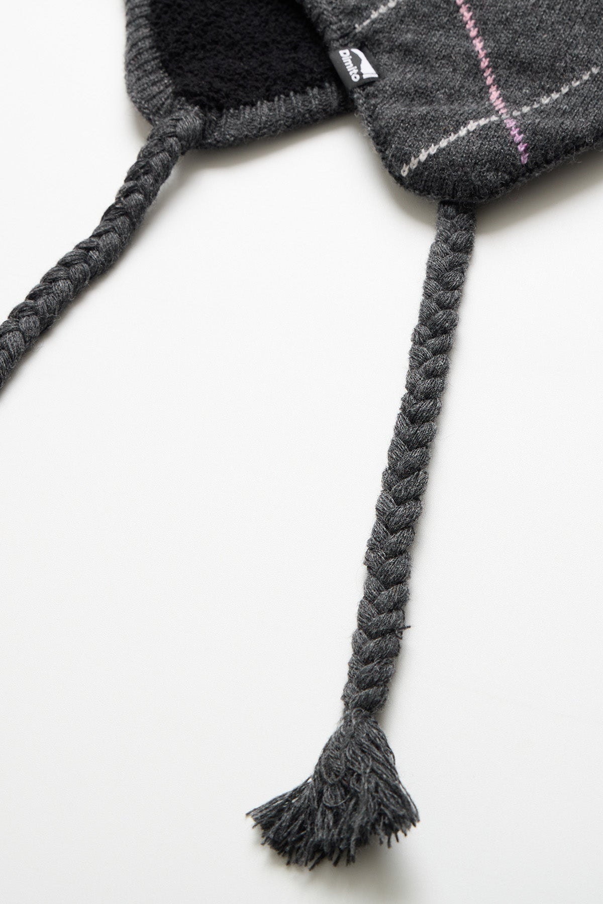 VERT ONE-SIZE LINED ARGYLE EAR FLAP BEANIE DEEP GREY