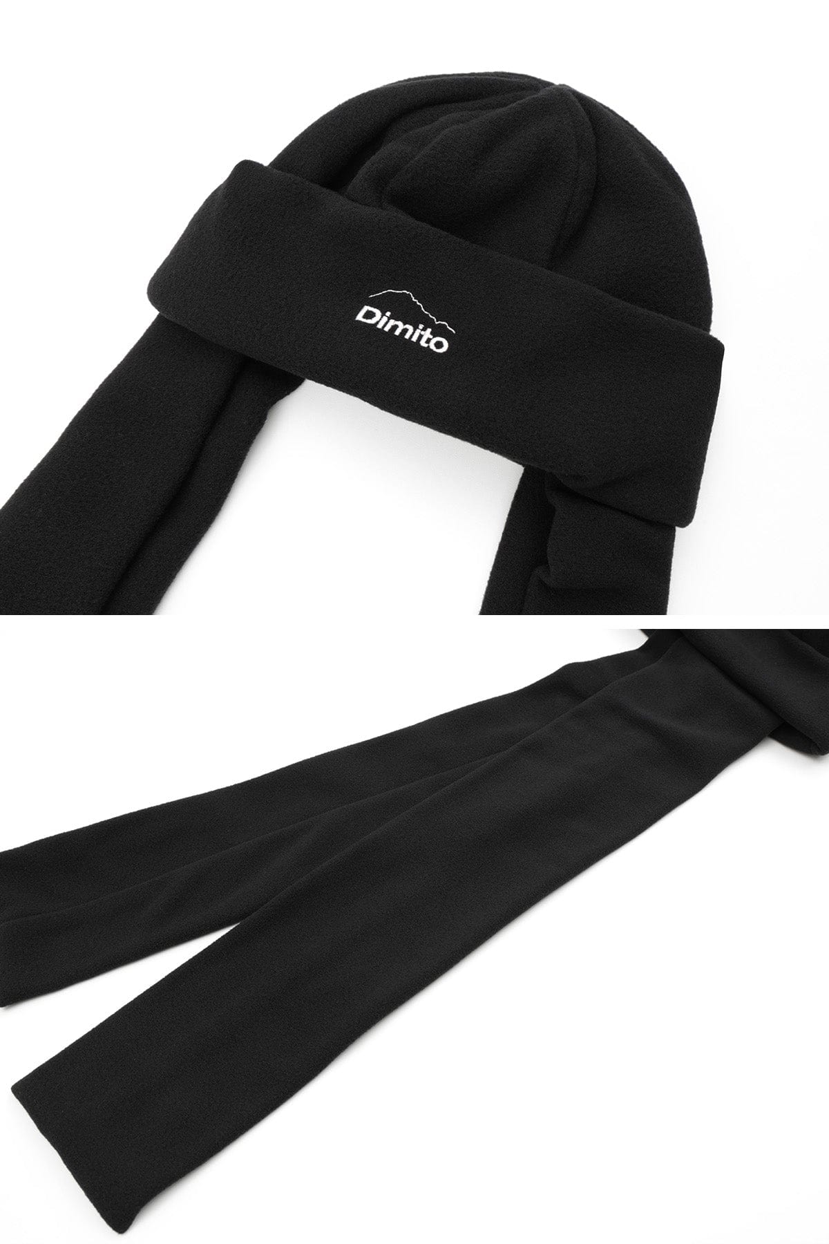 [INVITED] MUFF FLEECE BEANIE P-WORK BLACK