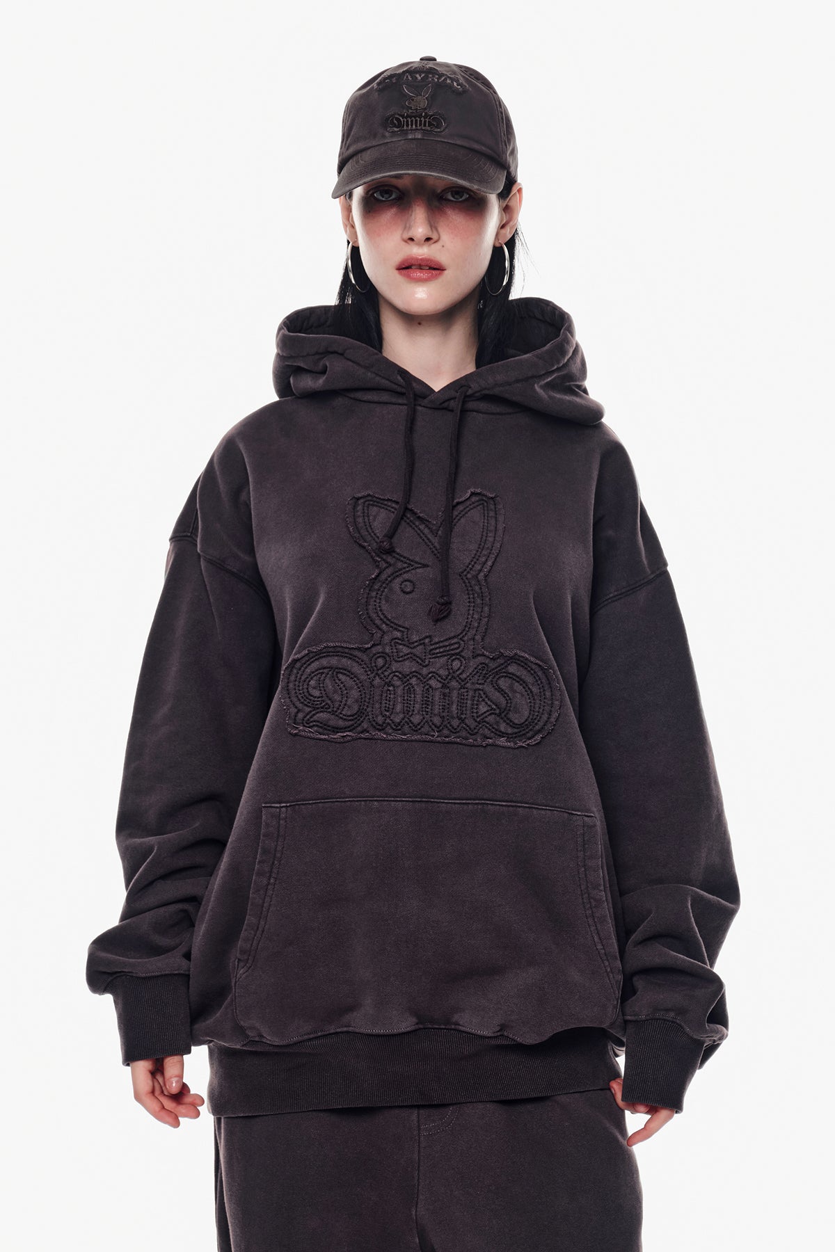 VERT ONE-SIZE [PLAYBOY x DIMITO] BUNNY 6PANEL CAP WASHED GREY