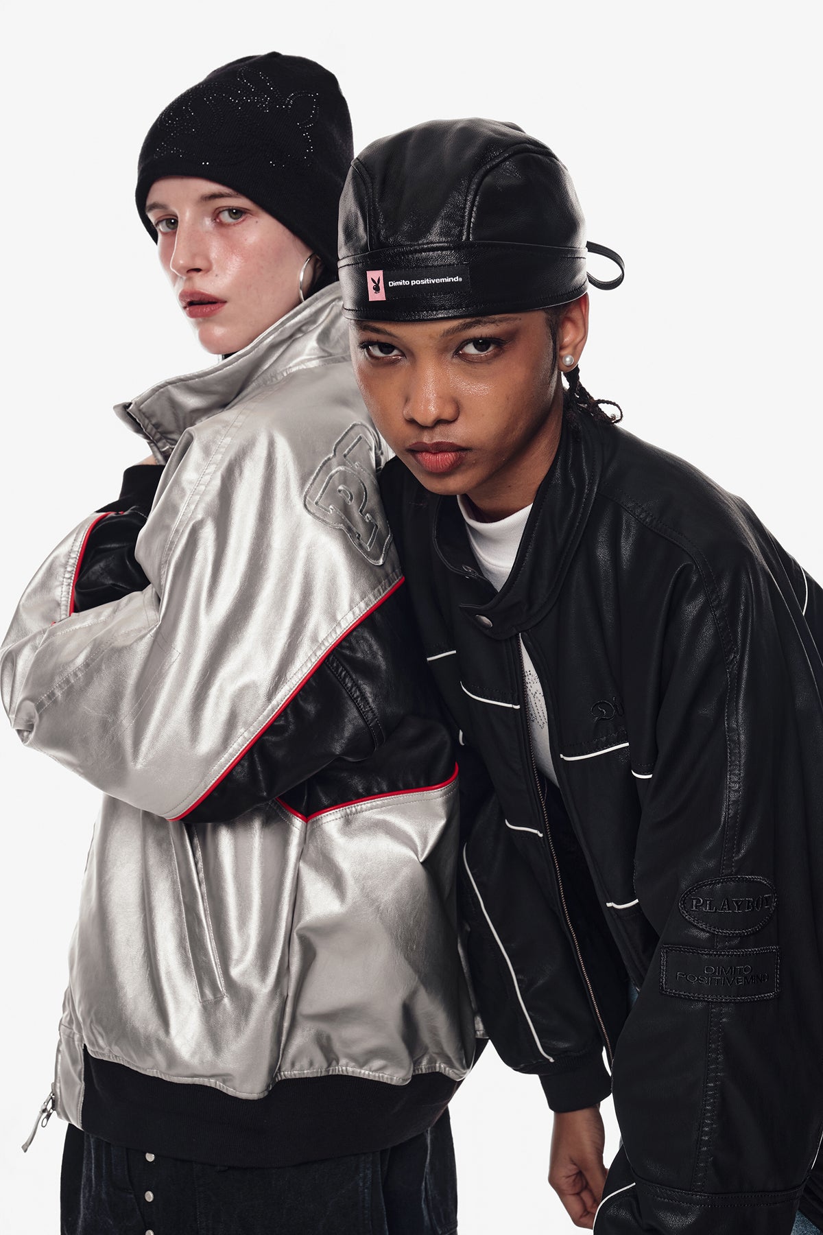 VERT ONE-SIZE [PLAYBOY x DIMITO] FAUX LEATHER HEADWRAP BLACK