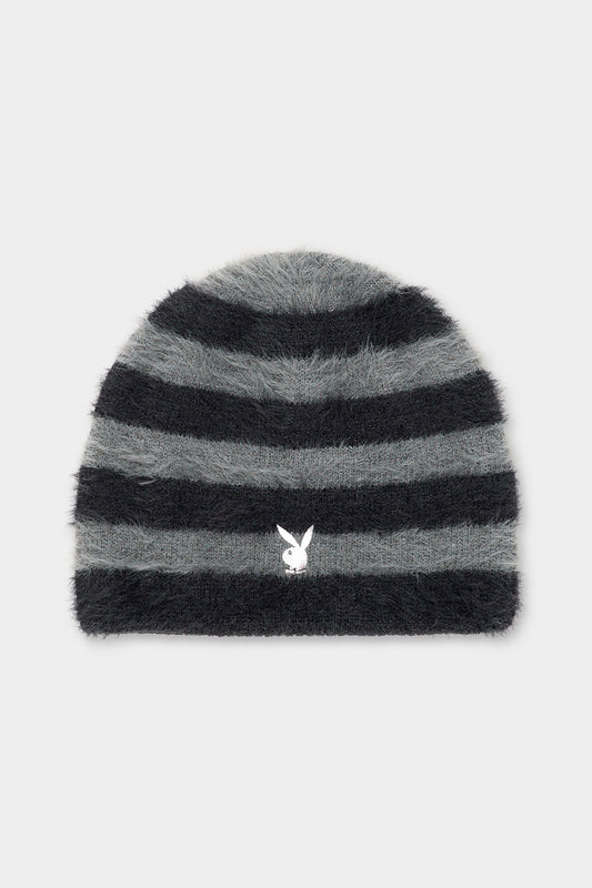 VERT ONE-SIZE [PLAYBOY x DIMITO] MOHAIR BEANIE STRIPE BLACK