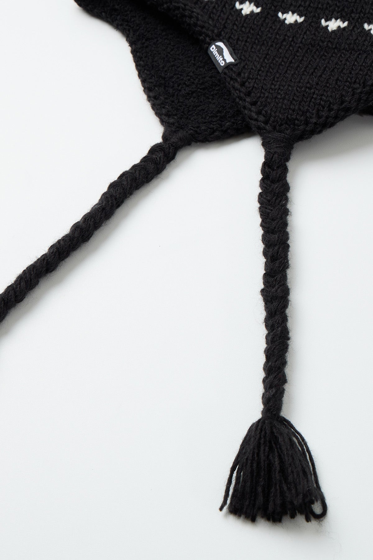 VERT ONE-SIZE SIMPLE CROCHET EAR FLAP BEANIE BLACK