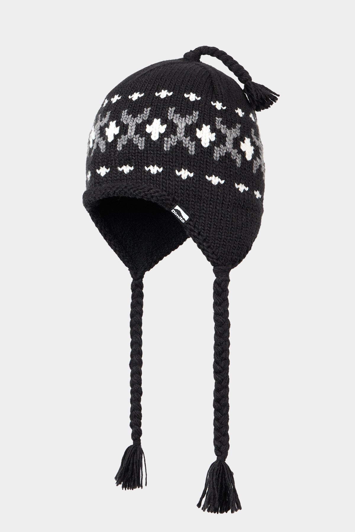 VERT ONE-SIZE SIMPLE CROCHET EAR FLAP BEANIE BLACK