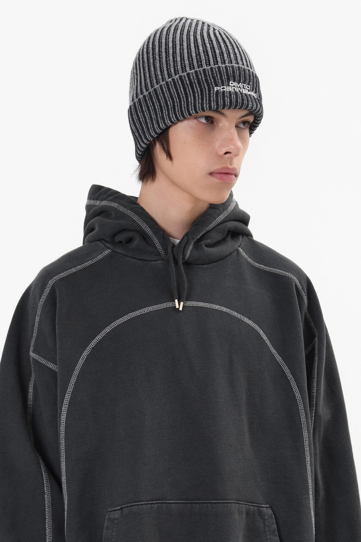 [INVITED] TWOTONE MIXED BEANIE BLACK