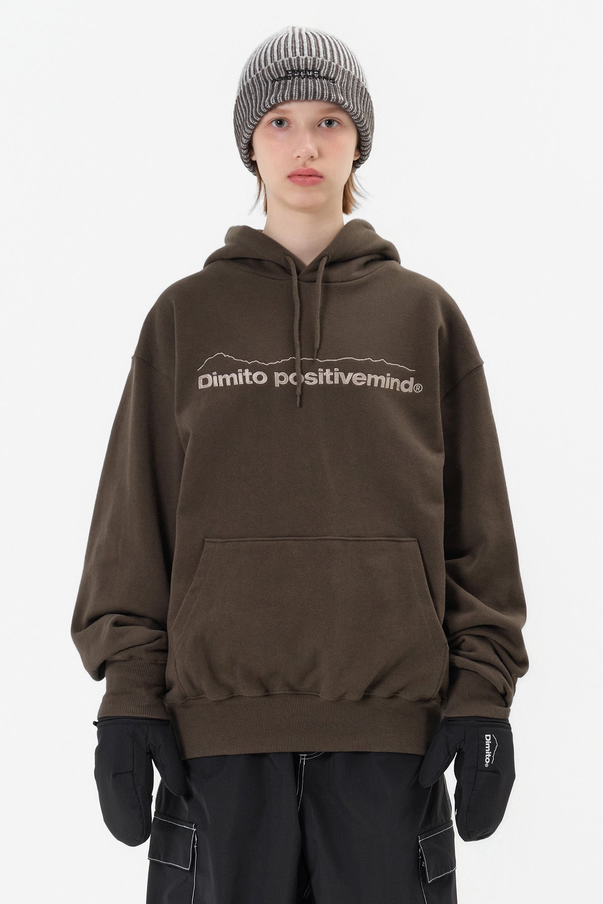 VERT ONE-SIZE TWOTONE MIXED BEANIE KHAKI