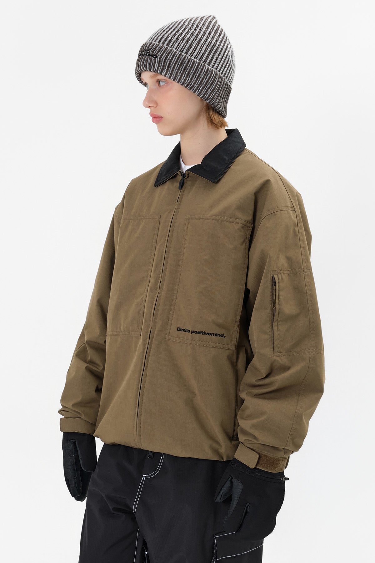 [INVITED] TWOTONE MIXED BEANIE KHAKI
