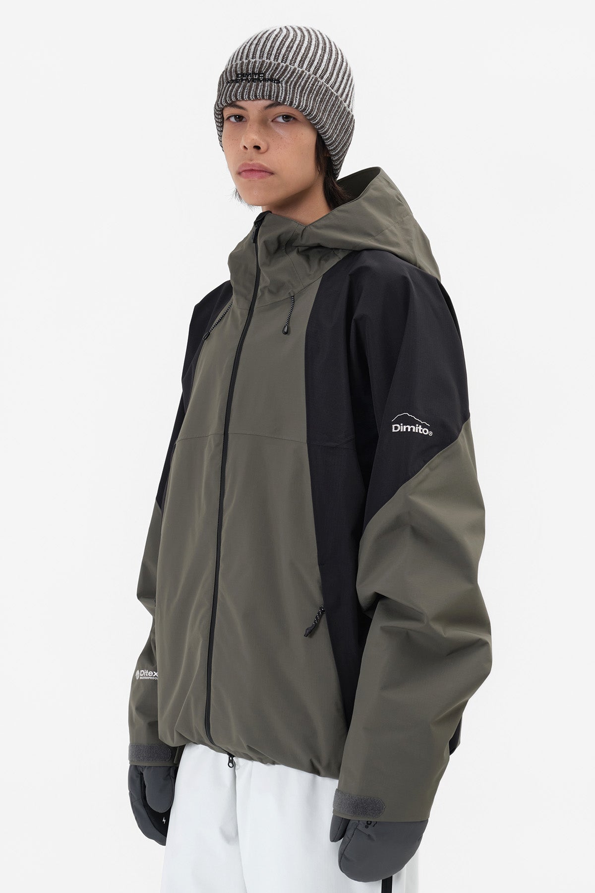 VERT ONE-SIZE TWOTONE MIXED BEANIE KHAKI