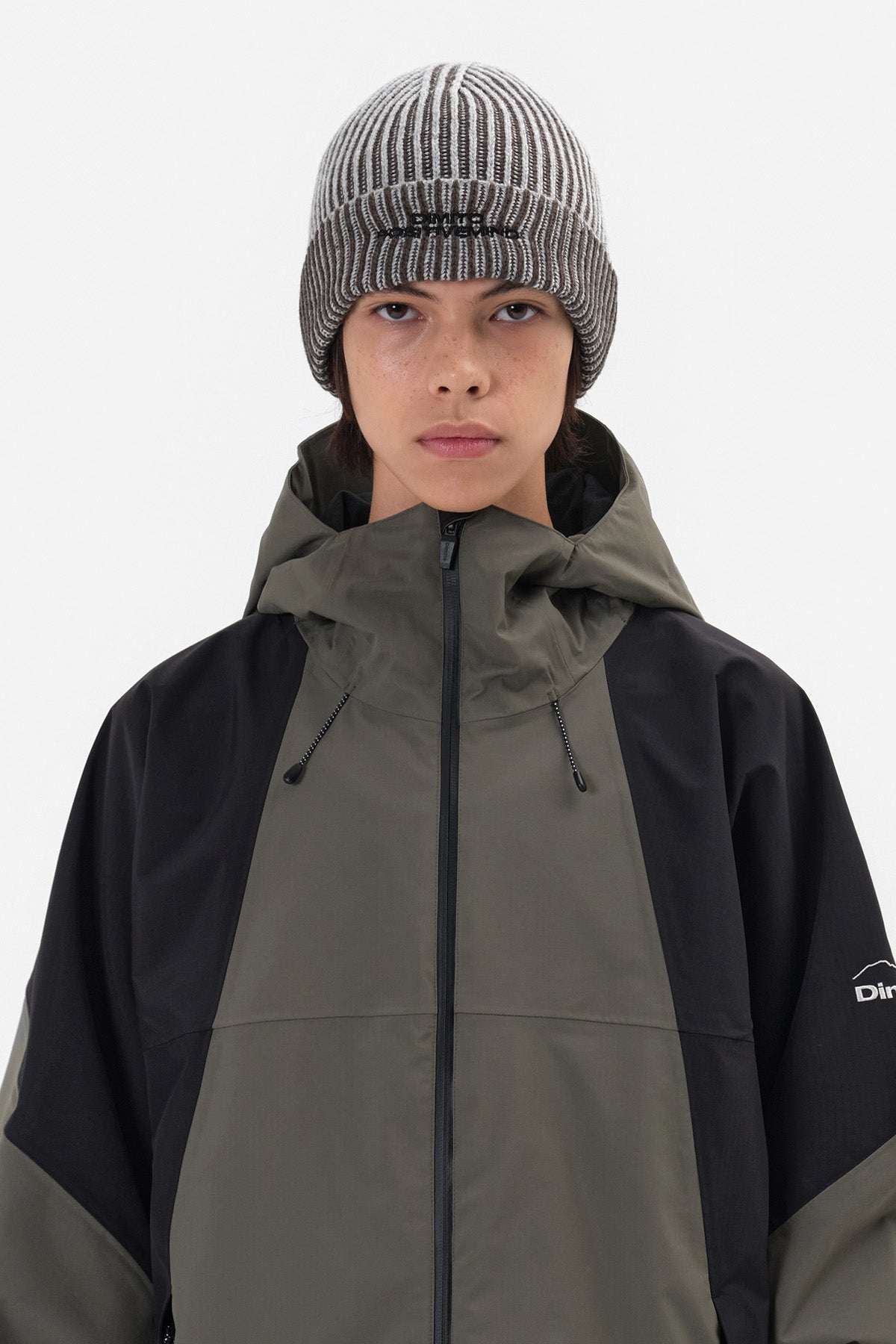 VERT ONE-SIZE TWOTONE MIXED BEANIE KHAKI