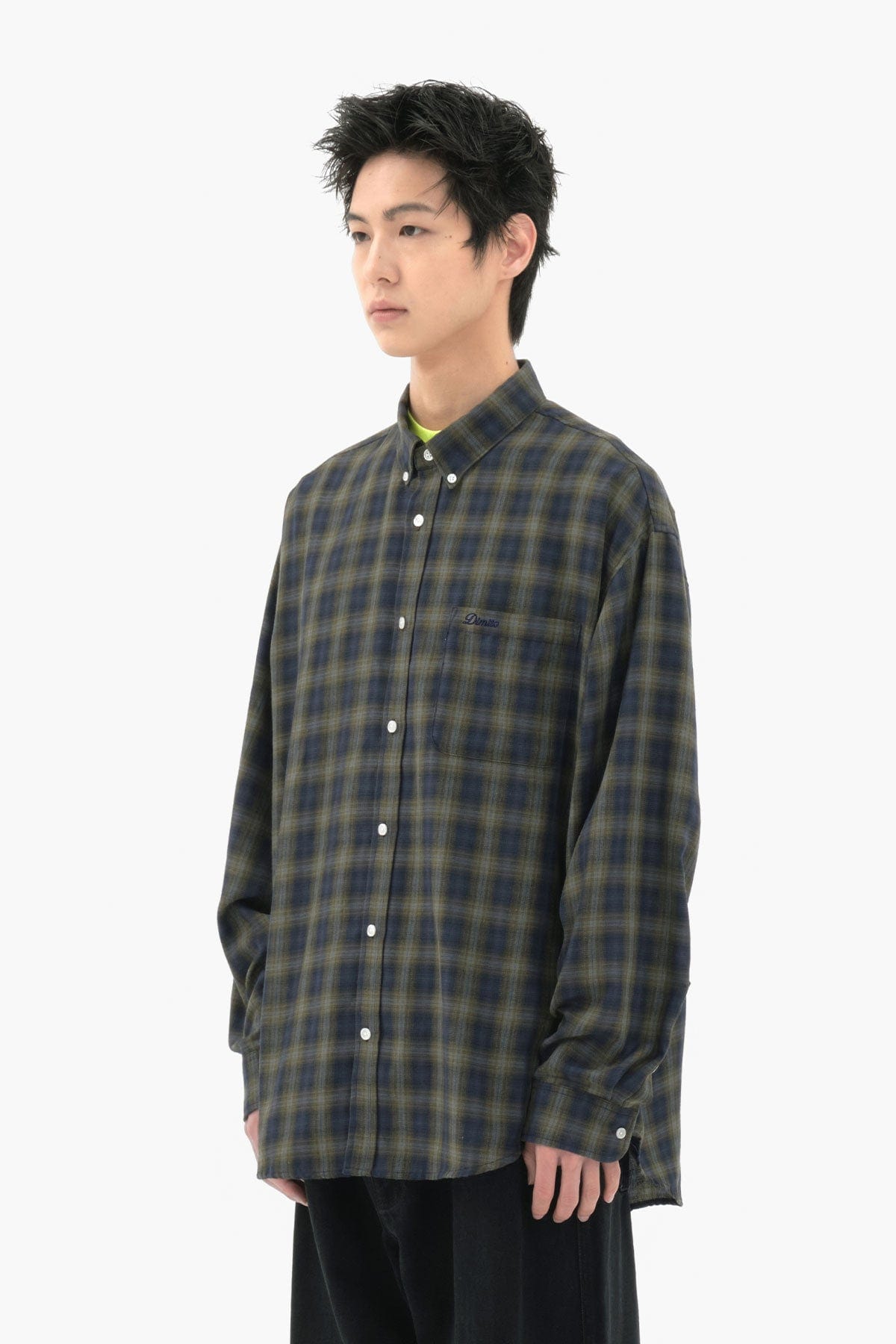 VERT PATTERN L/S SHIRT CHECK BLUE