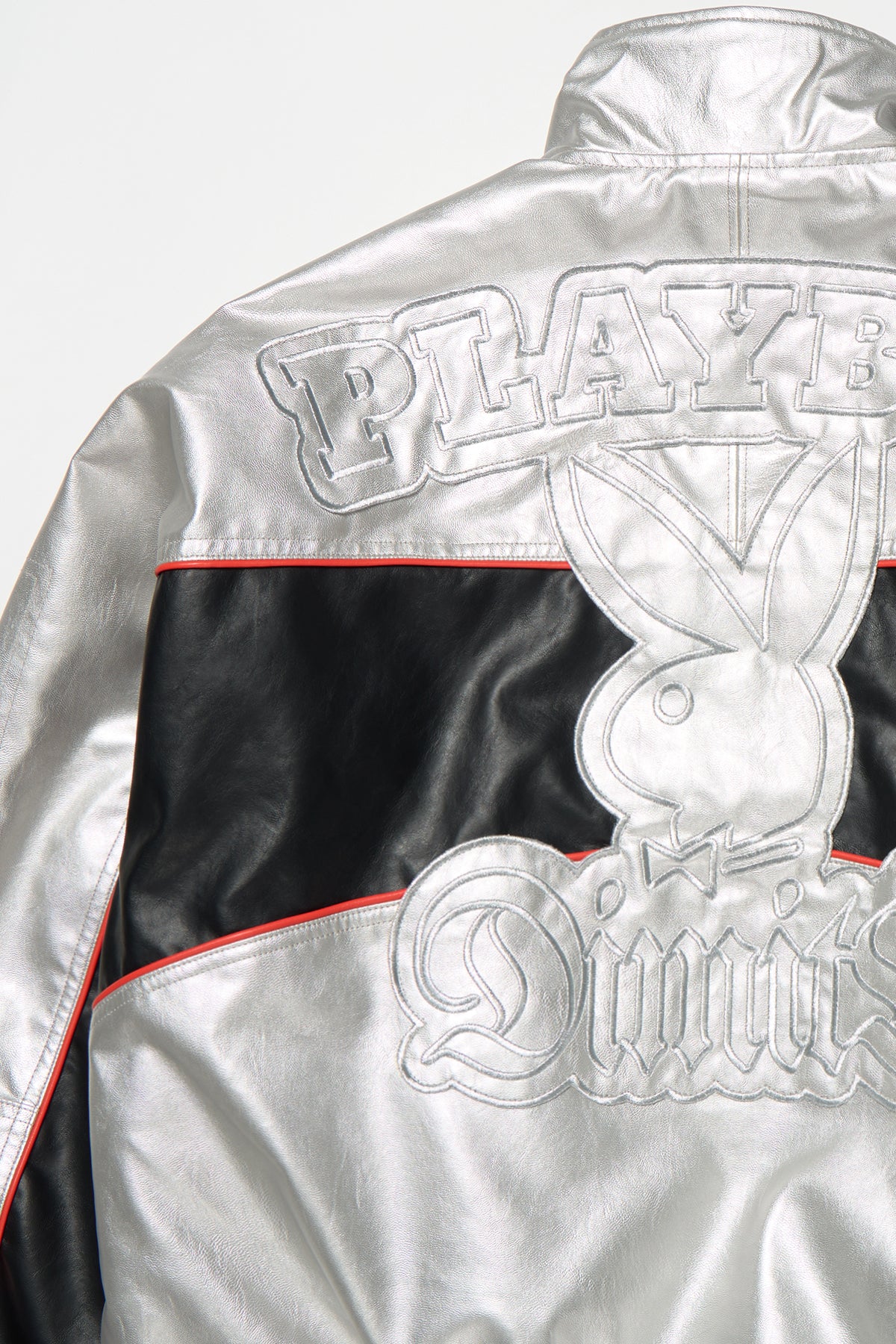 VERT [PLAYBOY x DIMITO] BLOCK FAUX LEATHER JACKET RUDE PINK