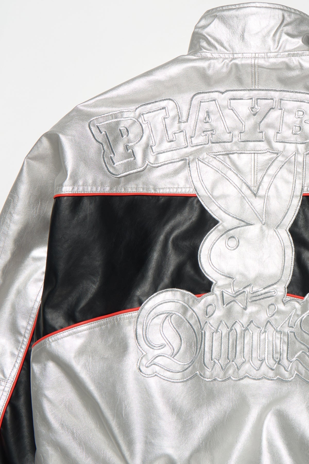 [INVITED] [PLAYBOY x DIMITO] BLOCK FAUX LEATHER JACKET RUDE PINK