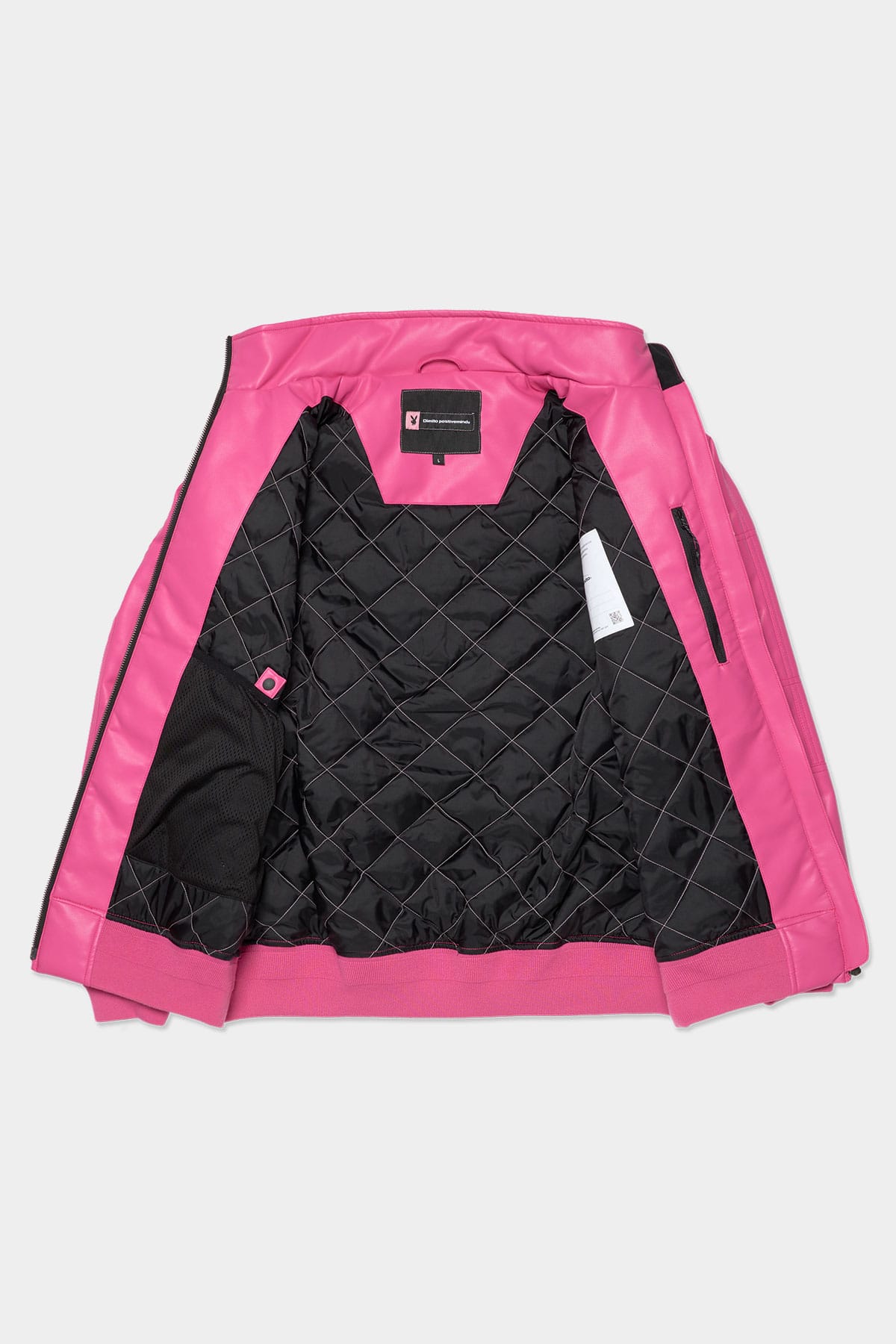 [PROMO] [PLAYBOY x DIMITO] BLOCK FAUX LEATHER JACKET RUDE PINK