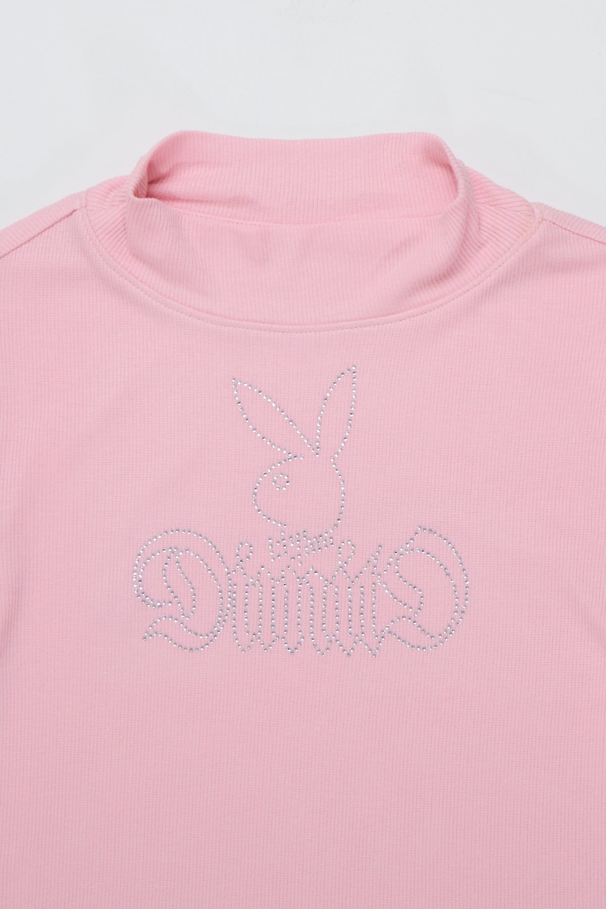 [INVITED] [PLAYBOY x DIMITO] BUNNY CHARMSTONE NECK TOP BABY PINK