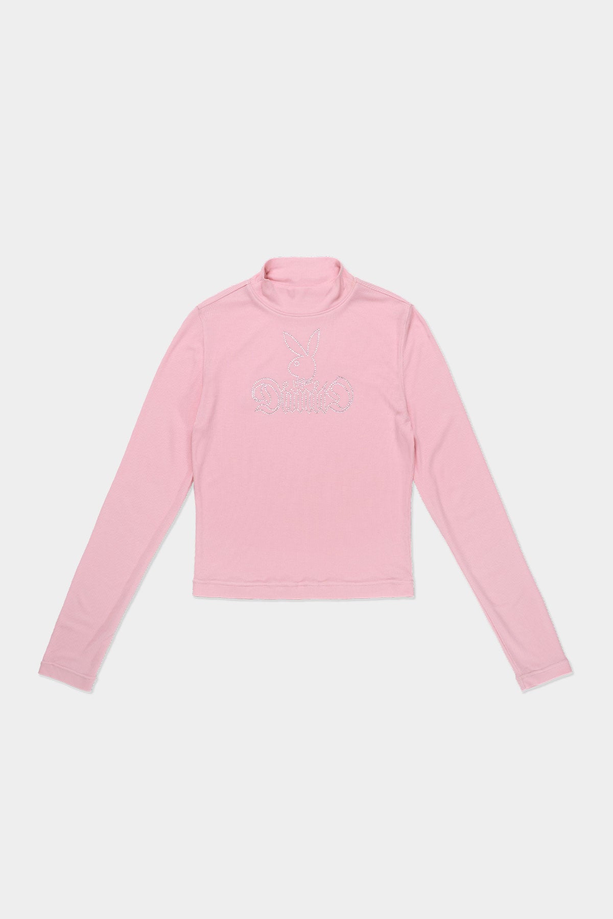 VERT [PLAYBOY x DIMITO] BUNNY CHARMSTONE NECK TOP BABY PINK