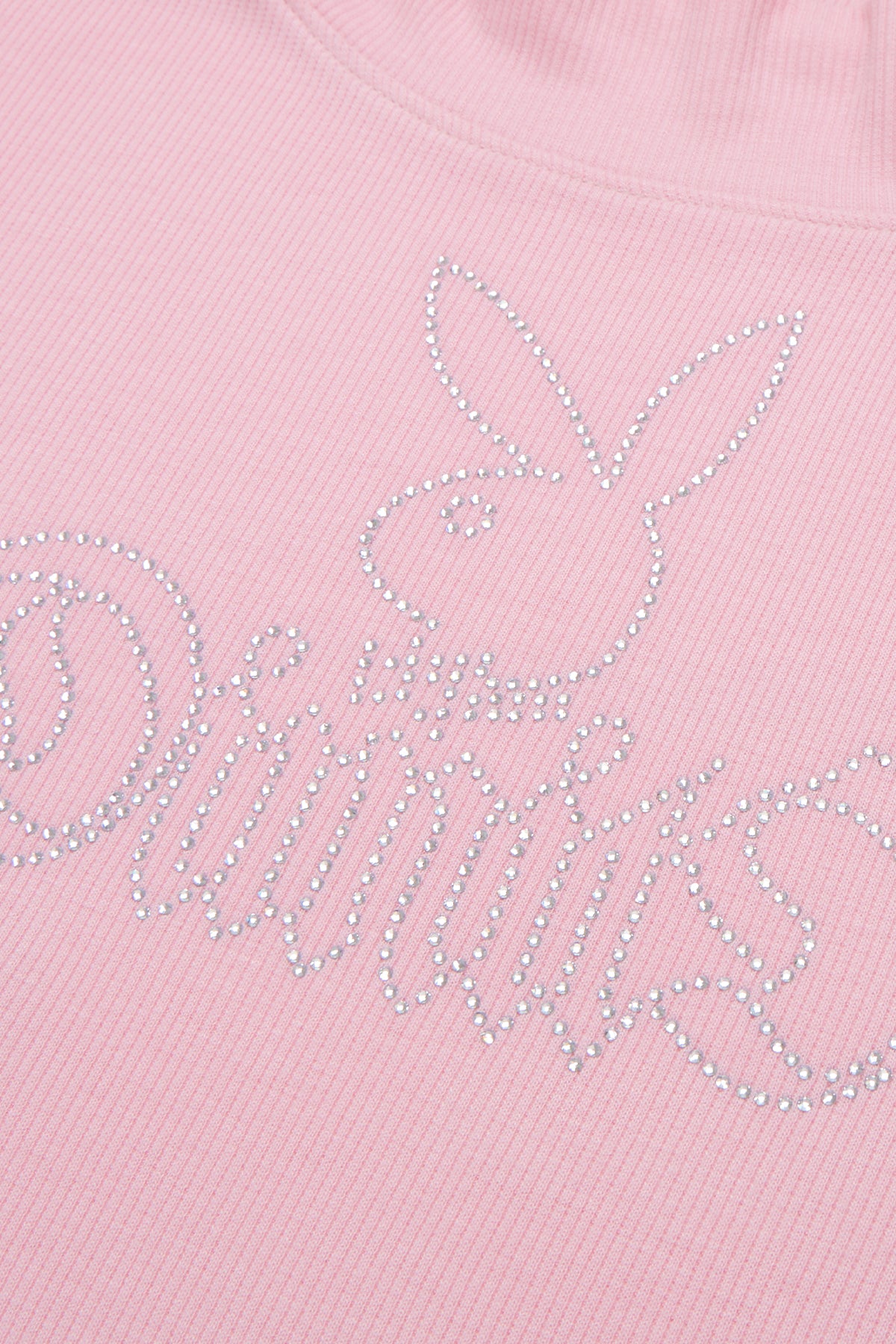 VERT [PLAYBOY x DIMITO] BUNNY CHARMSTONE NECK TOP BLACK