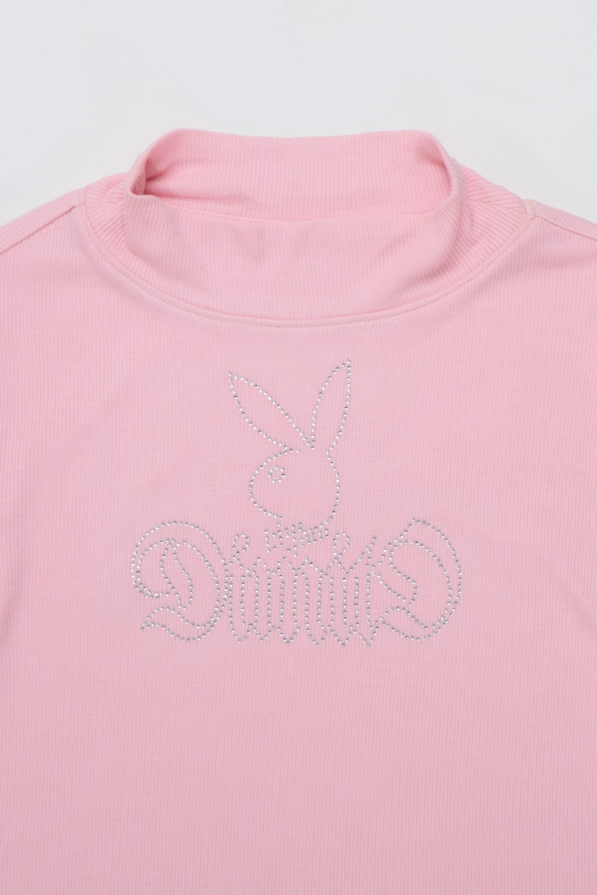 [INVITED] [PLAYBOY x DIMITO] BUNNY CHARMSTONE NECK TOP BLACK