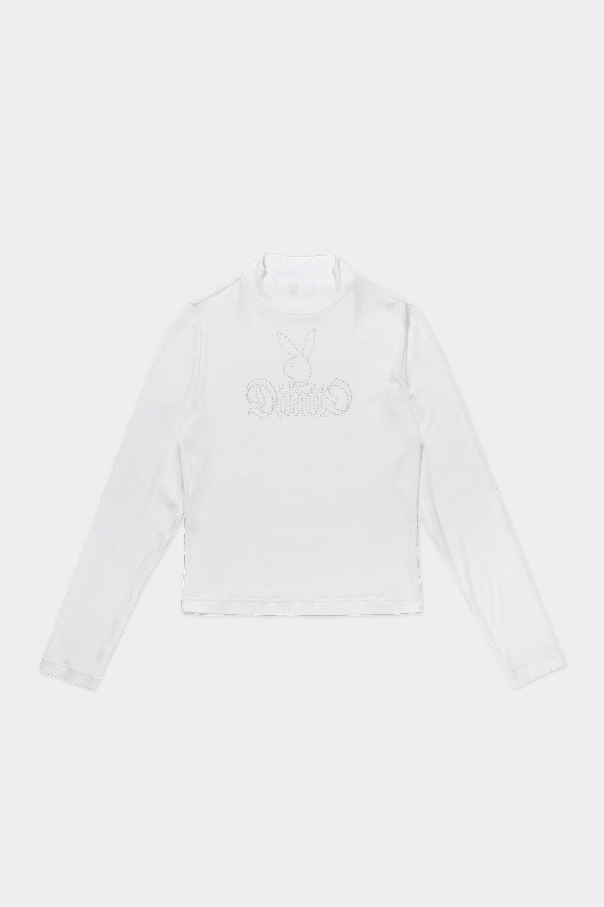 [PROMO] [PLAYBOY x DIMITO] BUNNY CHARMSTONE NECK TOP WHITE