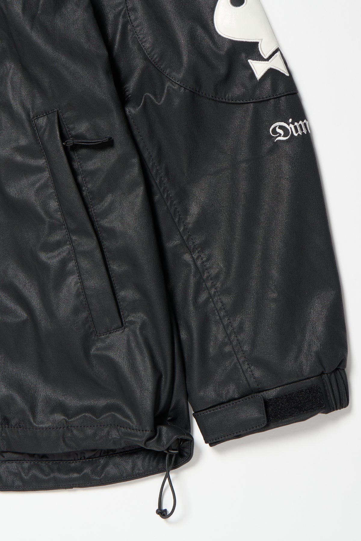 VERT [PLAYBOY x DIMITO] BUNNY FAUX LEATHER JACKET BLACK