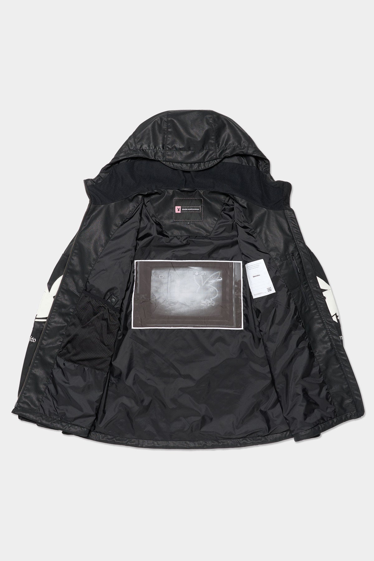 VERT [PLAYBOY x DIMITO] BUNNY FAUX LEATHER JACKET BLACK