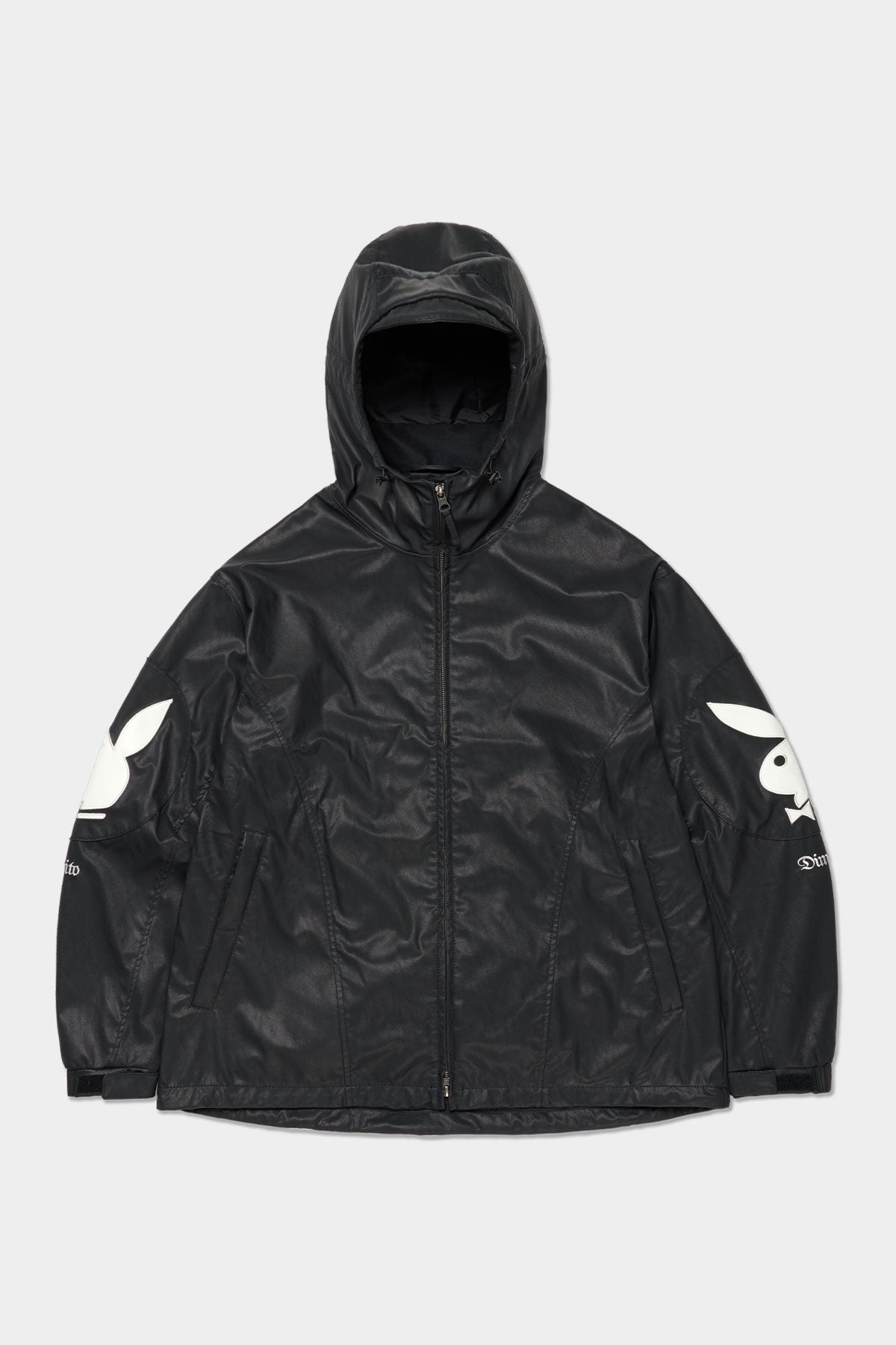VERT [PLAYBOY x DIMITO] BUNNY FAUX LEATHER JACKET BLACK