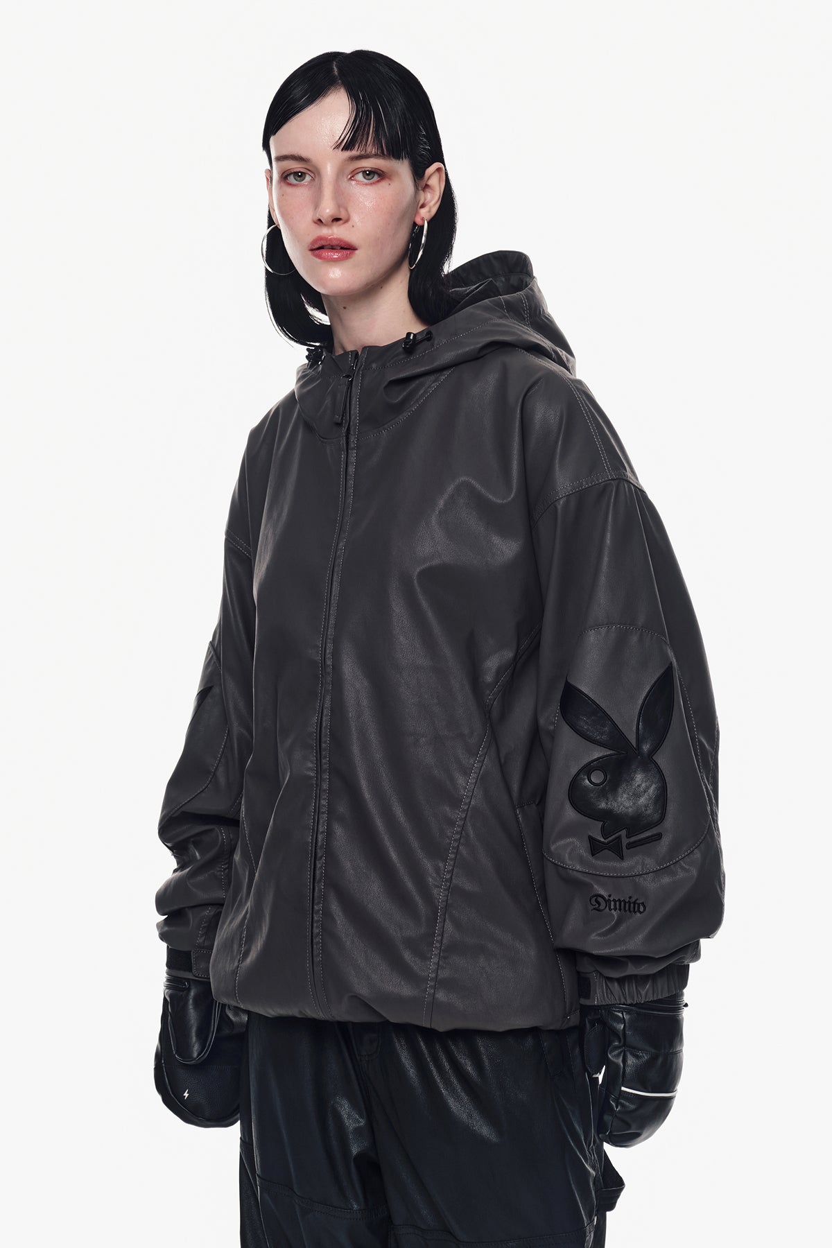 VERT [PLAYBOY x DIMITO] BUNNY FAUX LEATHER JACKET RABBIT