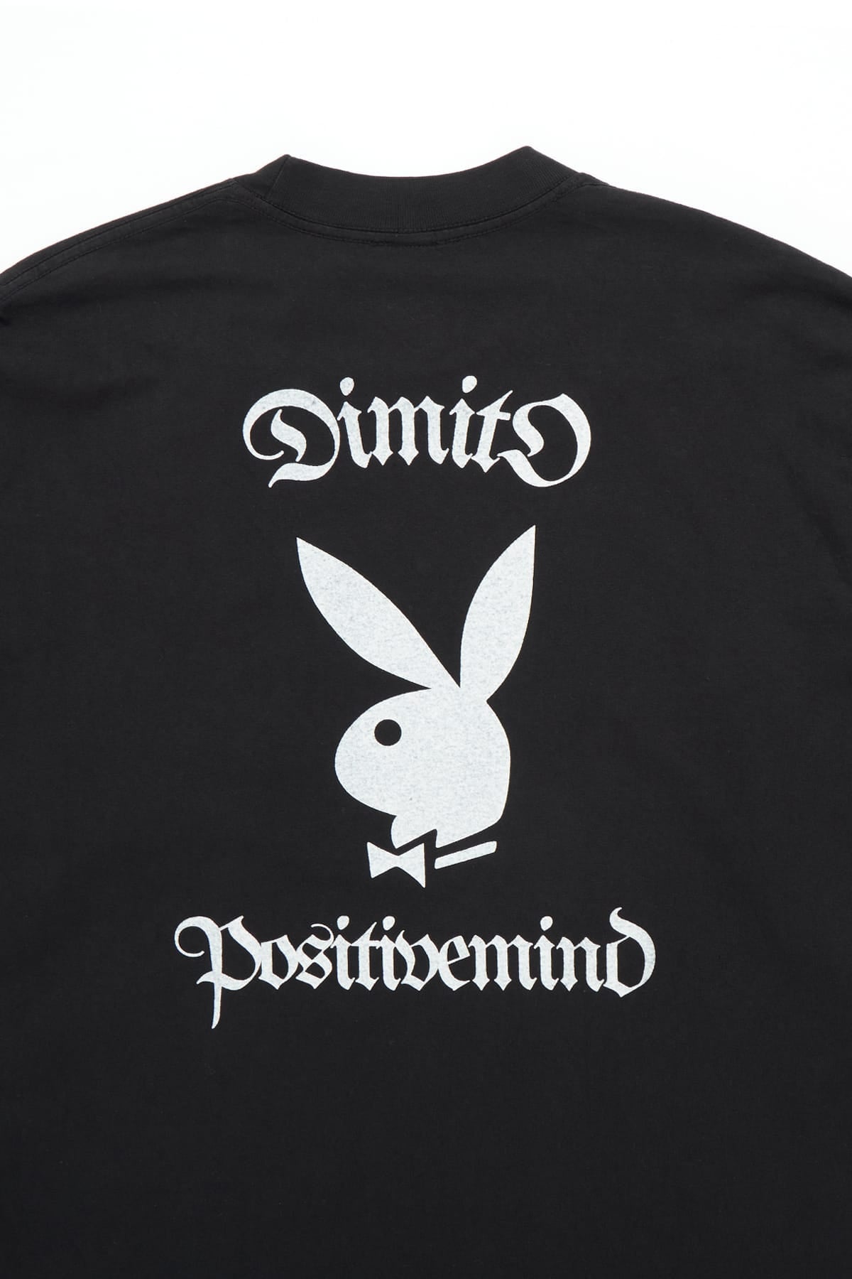 [INVITED] [PLAYBOY x DIMITO] BUNNY GRAPHIC LSV GD 6.5OZ TEE BLACK