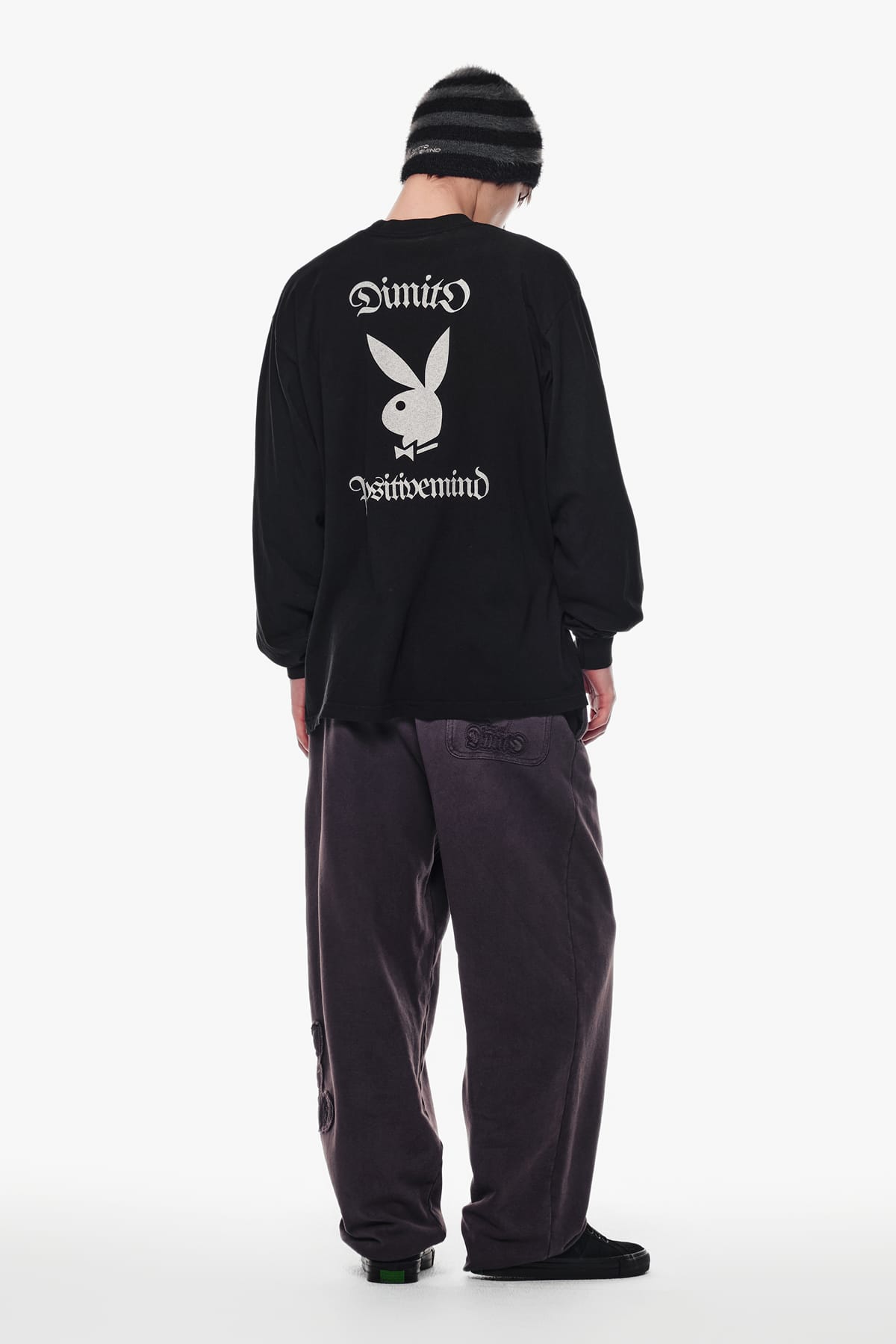 [INVITED] [PLAYBOY x DIMITO] BUNNY GRAPHIC LSV GD 6.5OZ TEE BLACK