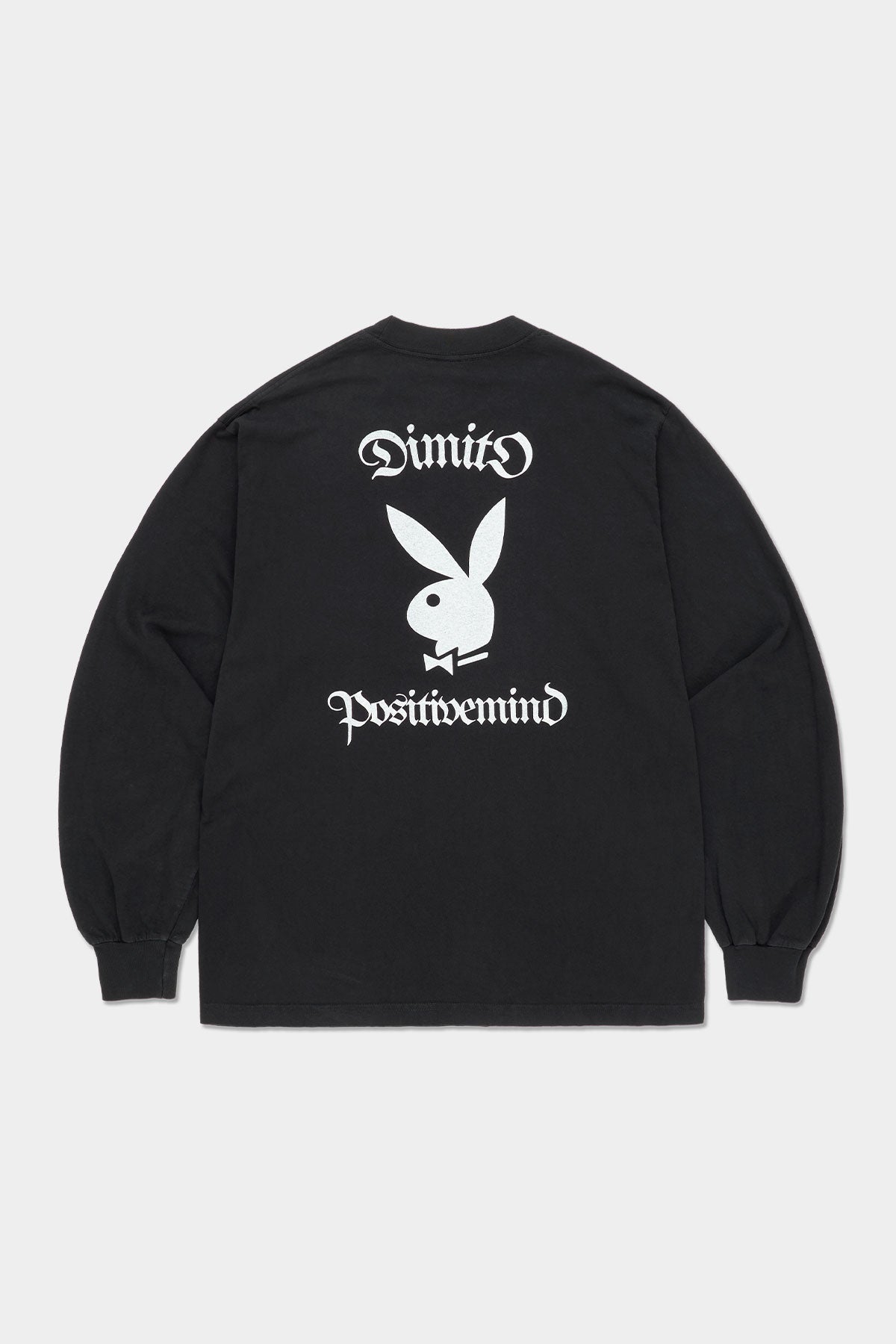 VERT [PLAYBOY x DIMITO] BUNNY GRAPHIC LSV GD 6.5OZ TEE BLACK