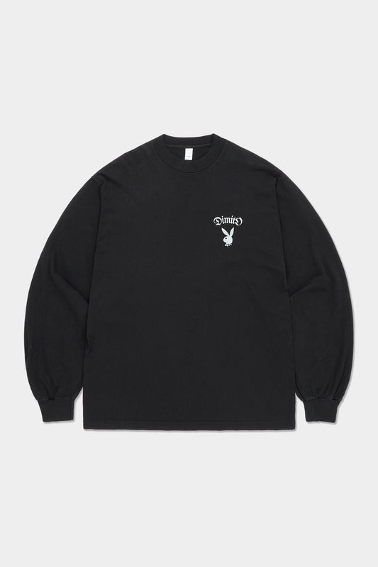 VERT [PLAYBOY x DIMITO] BUNNY GRAPHIC LSV GD 6.5OZ TEE BLACK