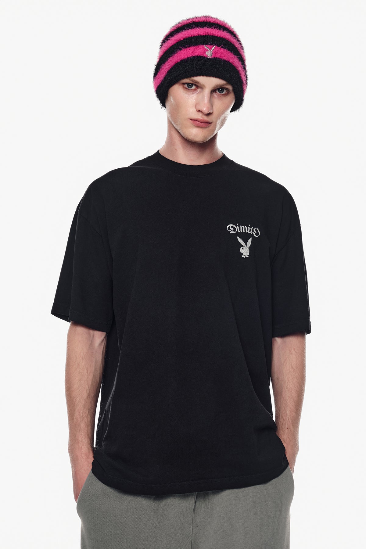 VERT [PLAYBOY x DIMITO] BUNNY GRAPHIC SSV GD 6.5OZ TEE BLACK