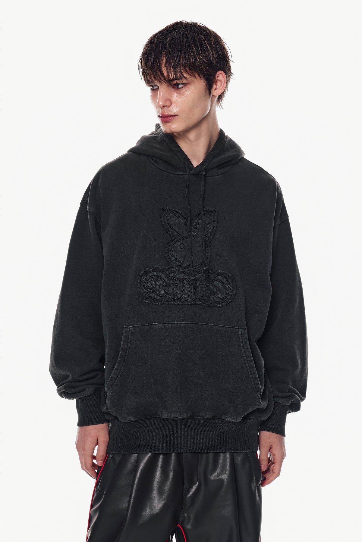 VERT [PLAYBOY x DIMITO] BUNNY HOODIE WASHED BLACK