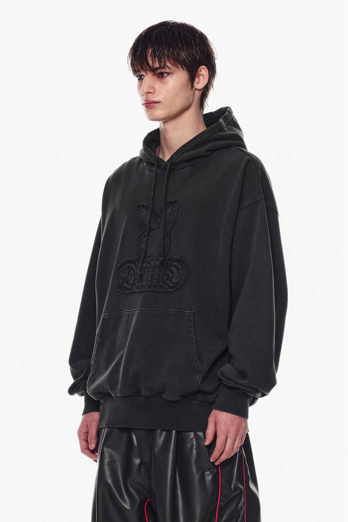 VERT [PLAYBOY x DIMITO] BUNNY HOODIE WASHED BLACK