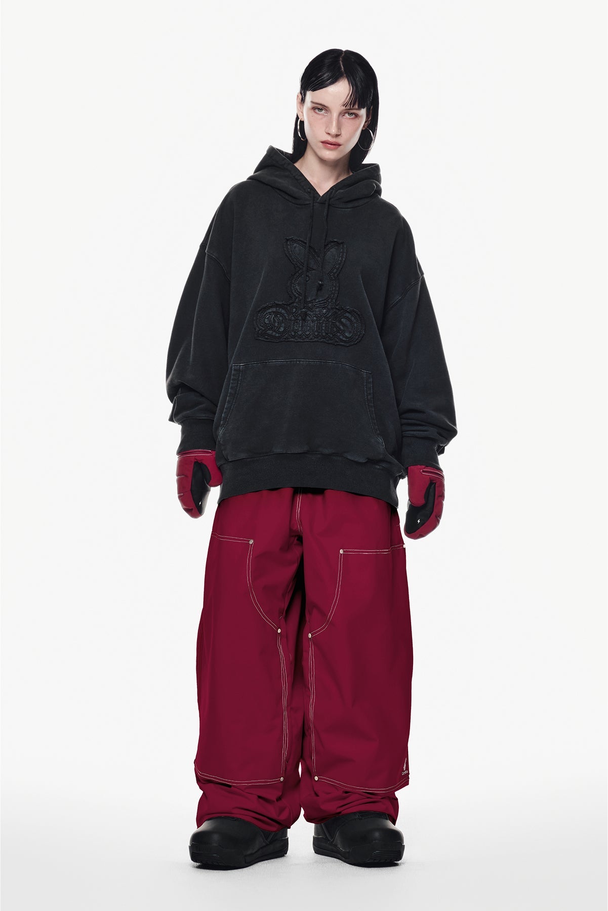 [INVITED] [PLAYBOY x DIMITO] BUNNY HOODIE WASHED BLACK