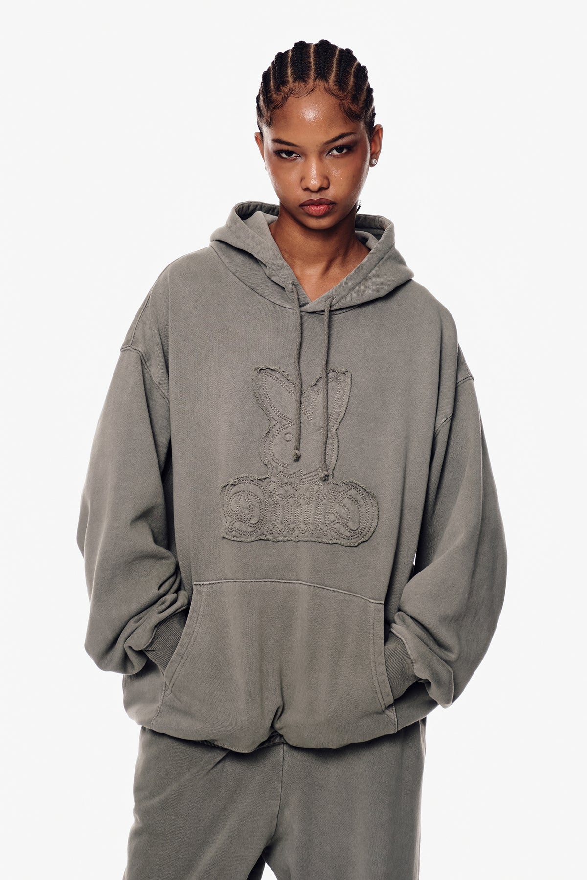 VERT [PLAYBOY x DIMITO] BUNNY HOODIE WASHED GREY