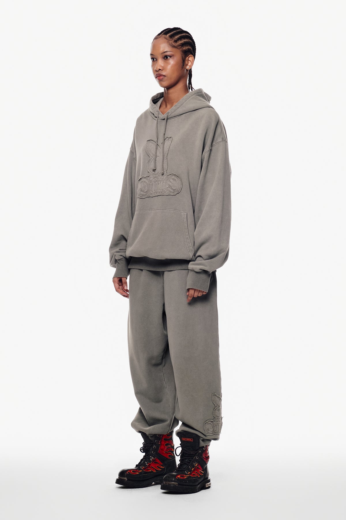 VERT [PLAYBOY x DIMITO] BUNNY HOODIE WASHED GREY