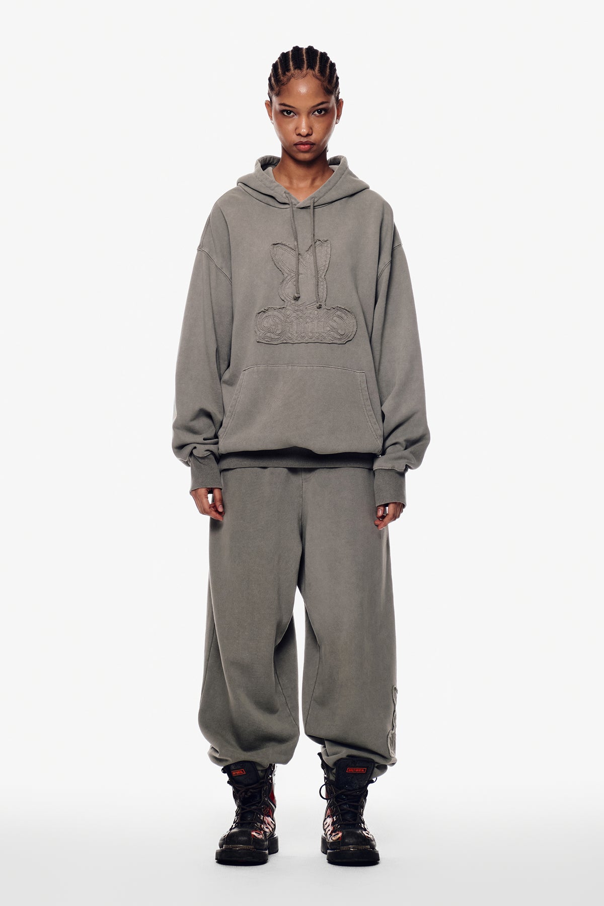 VERT [PLAYBOY x DIMITO] BUNNY HOODIE WASHED GREY
