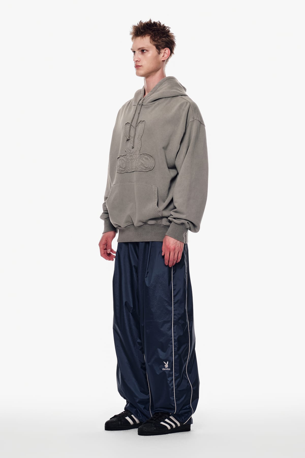 [INVITED] [PLAYBOY x DIMITO] BUNNY HOODIE WASHED GREY