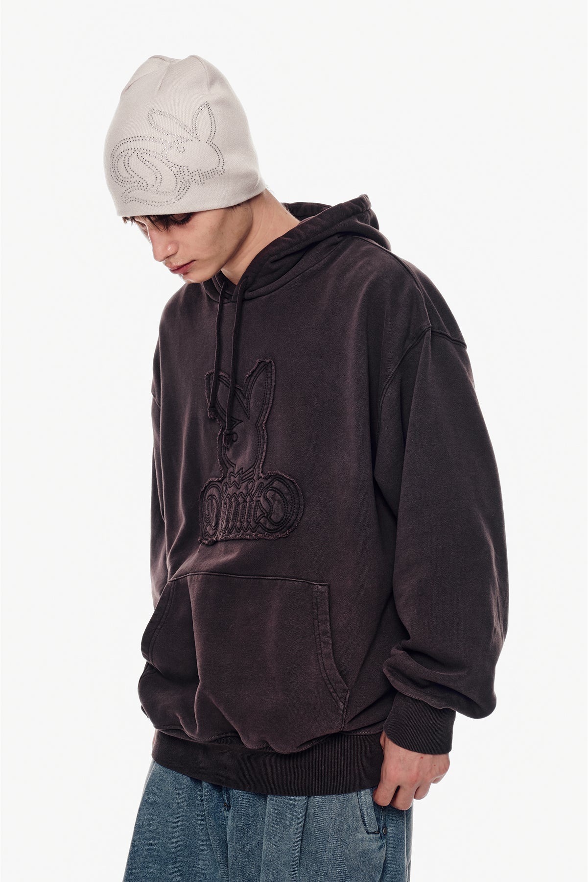 VERT [PLAYBOY x DIMITO] BUNNY HOODIE WASHED WINE